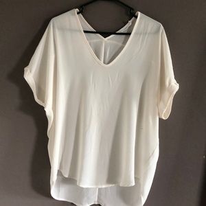 Francesca’s white silky blouse size small